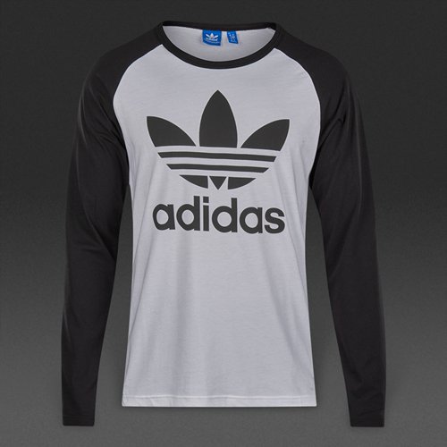 Adidas Originals Adi Trefoil Logo L/S Top White / Black for Men